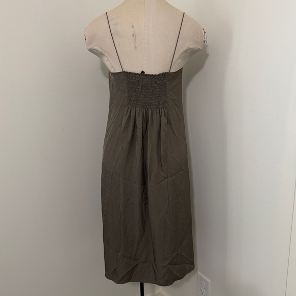 Theory P (US XS) 100% Silk Green Midi Slip Dress ~ Minimalist Classic - Picture 2 of 6